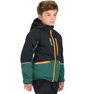Ski-Doo Teens' Size 7 NEW Unisex Hooded Radiant Particle Jacket Black Green NWT